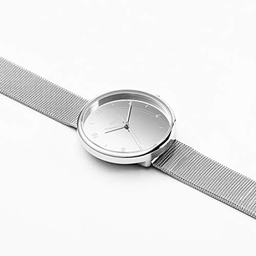 KLON PASS TIME ELFIN EVEN -mirror ver.- 38mm Silver Watch for Men and Women, Simple Mirror Finish