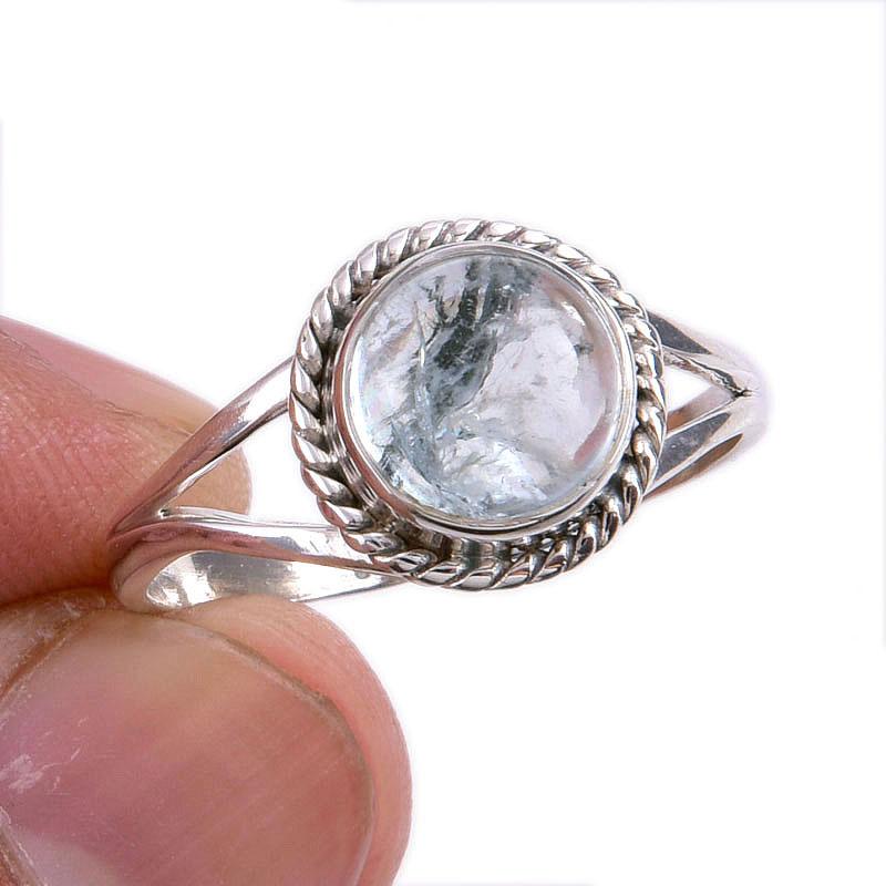 

Натуральный аквамарин драгоценный камень 925 цельное серебро ювелирное кольцо размер 10 F9A64