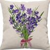 Pastoral Plants and Flowers Pillowcases Lavender Daisy Printed Linen Pillows Home Office