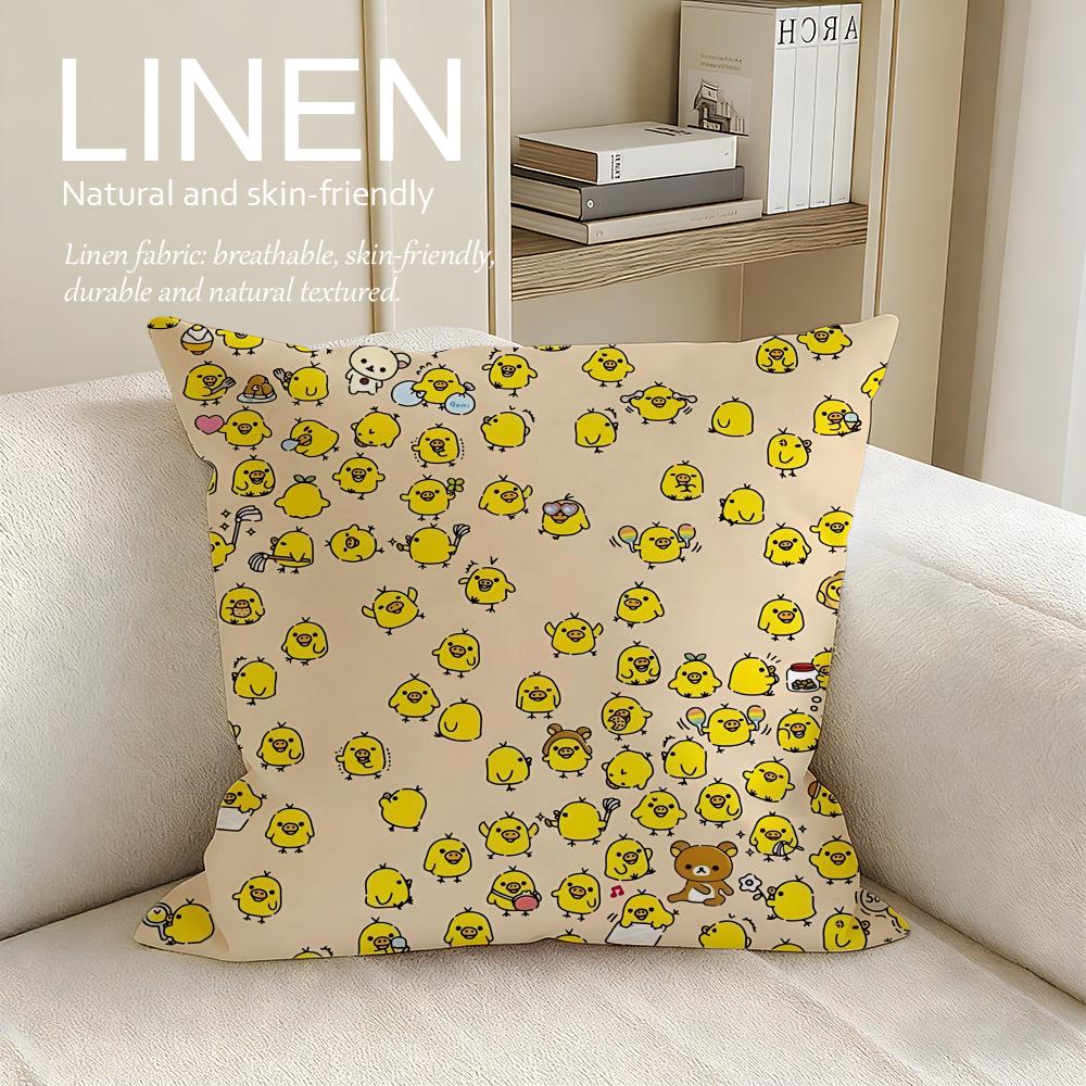Cute Second Morning Cushion Cover Linen Decorative Pillowcase Set Pcs x x x Breathable Washable Sofa Cushion Cover