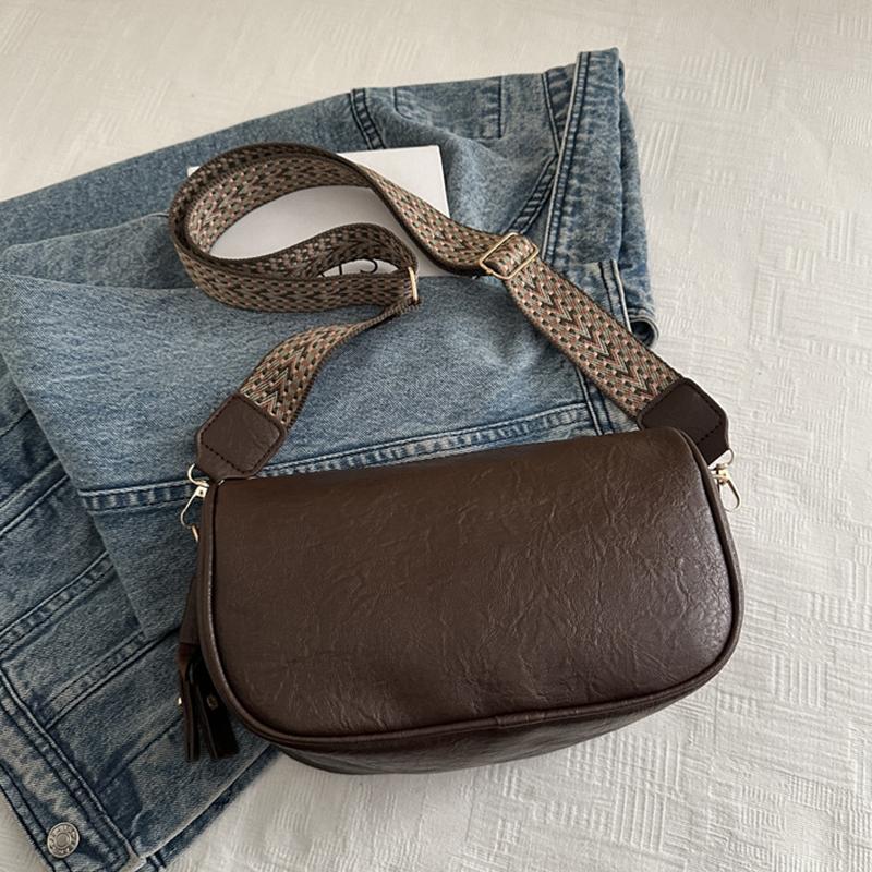Vintage Fashion Versatile New Women Lady Bags Solid Color High-Grade Texture Simple Generous Temperament Crossbody Shoulder CLE