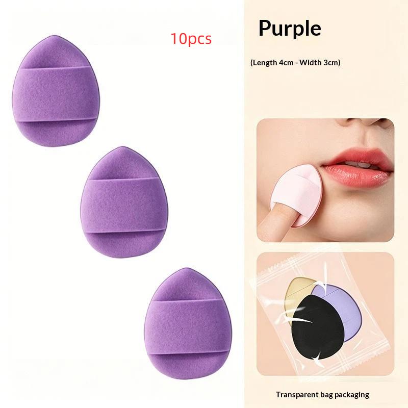 Mini Finger Cushion Puffs 10Pcs Latex-Free Reusable Soft Sponge Powder Puffs for Concealer Foundation