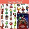 Día de Llegada de Navidad Transfronterizo Navidad Bruy Caja Ciega Monstruo de Pelo Verde Grinch Resina Caja Ciega Juguete de Halloween