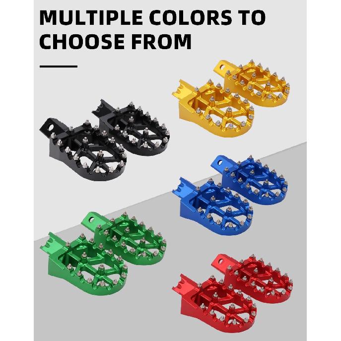 JFG RACING Dirt Bike Foot Pegs,Universal CNC Motorcycle Pit Mini Bike Pegs For YZ KX TTR PW XR CRF 50 70 80 85 100 110 Tao Tao DB-X RFZ Lifan KAYO -