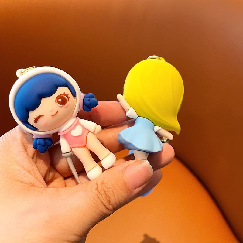 Sweet Sporty Girl Keychain Pvc Anime Figurine Stylish Bag Charm Car Key Ring For Parties And Gifts