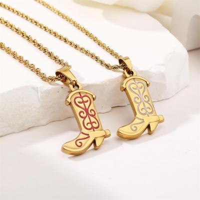 18K Gold-Plated Stainless Steel High Heel Pendant Women's Non-Fading DIY Jewelry Bestseller