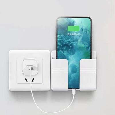 1Pc Branco Punch Free Suporte de Parede para Telefone Suporte de Carregamento para Celular Ar Condicionado Controle Remoto de TV Caixa de Armazenamento