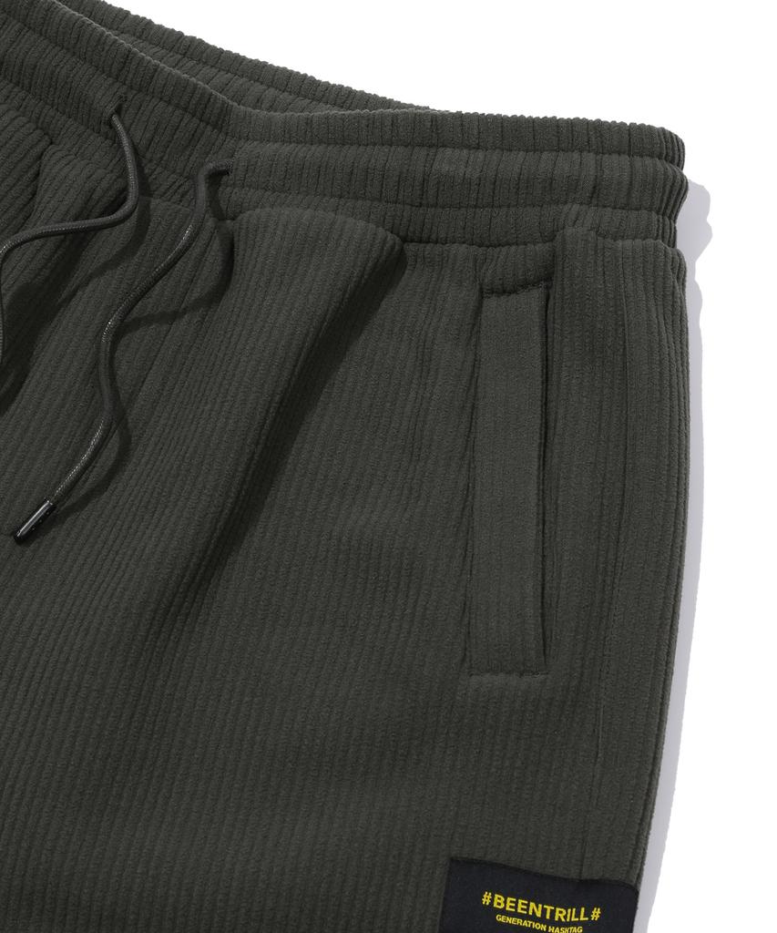 BEENTRILL Corduroy Fleece Sweatpants (Charcoal)