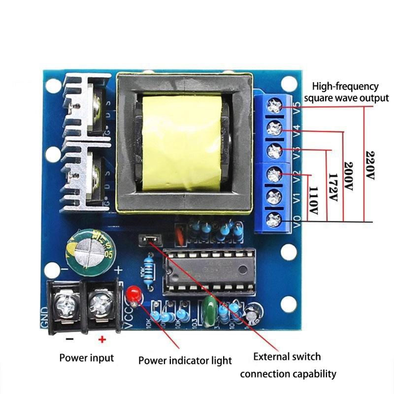 Power Inverter Board 150W High Frequency 220V Output Suitable for WiFi Player Avoid Inductive Loads Heat Dissipation