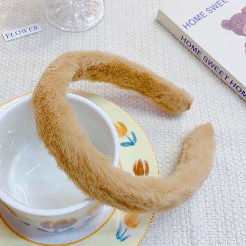 

Новая красочная пушистая повязка на голову для женщин, девушек, милая повязка для украшения волос, плюшевый обруч для волос, резинка для волос, модные аксессуары для волос