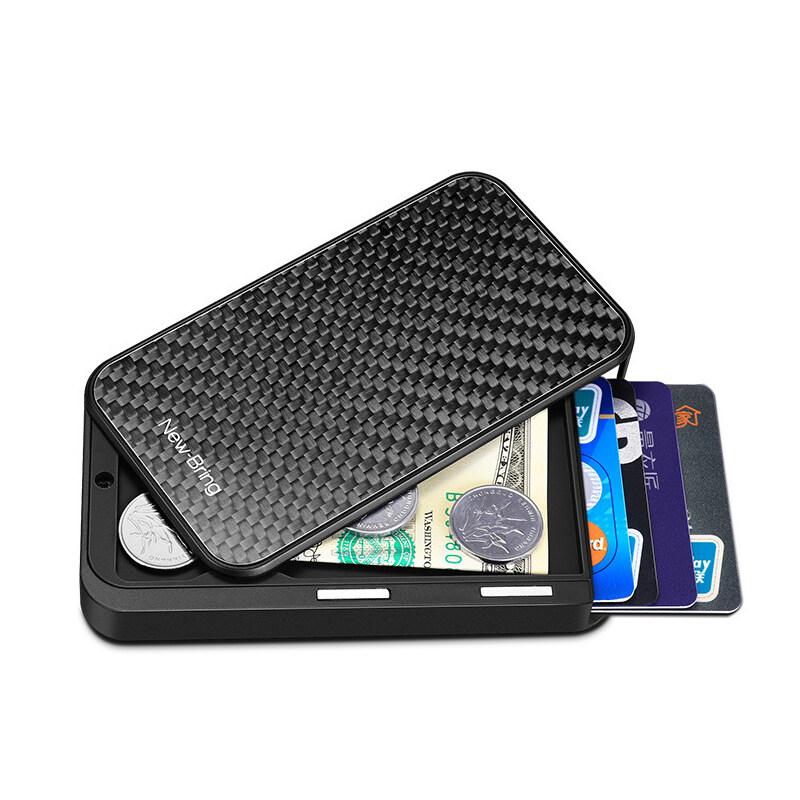 NEW Card Holder Mens Purse Carbon Fiber Minimalist Rfid Wallets for Credit Cards Bank Business ID Card Holder Case Cards Boxs Change Coin Holders
