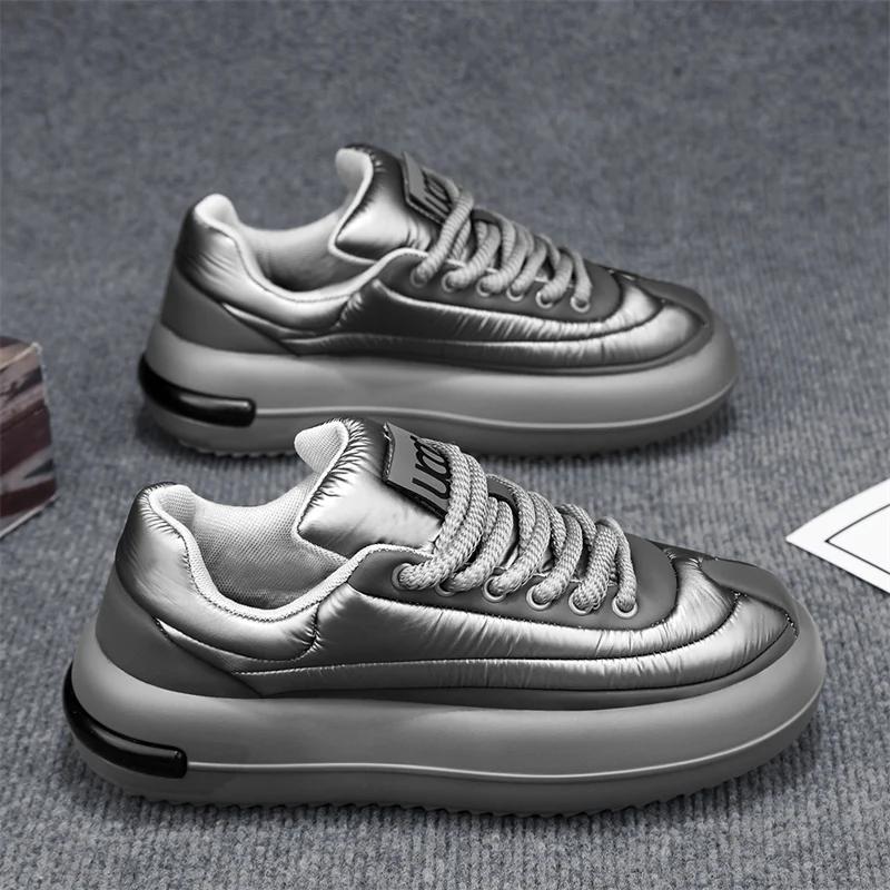 

Высокие кроссовки размера плюс 45 46 мужские дизайнерские зимние плюшевые теплые зимние ботинки модные повседневные туфли на платформе с увеличенной высотой 39