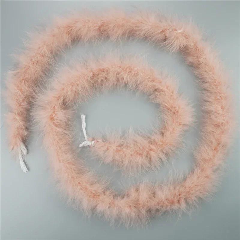 2Meters Black Fluffy Turkey Marabou Feather Boa 18-20g Shawl Wedding Skirt Fringe Trim Feathers On Tape for Clothes Decoration
