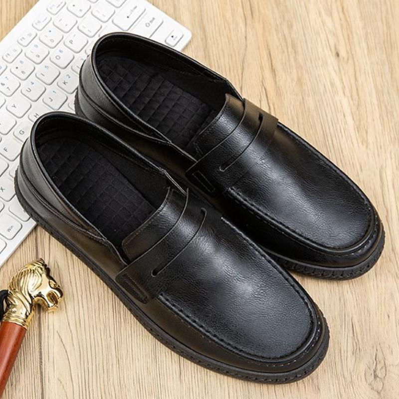 

Мягкая коровья кожа, круглый носок, слипоны, мужская повседневная обувь, классическая оригинальная, высокое качество, модная, удобная, элегантная кожаная обувь для мужчин 44