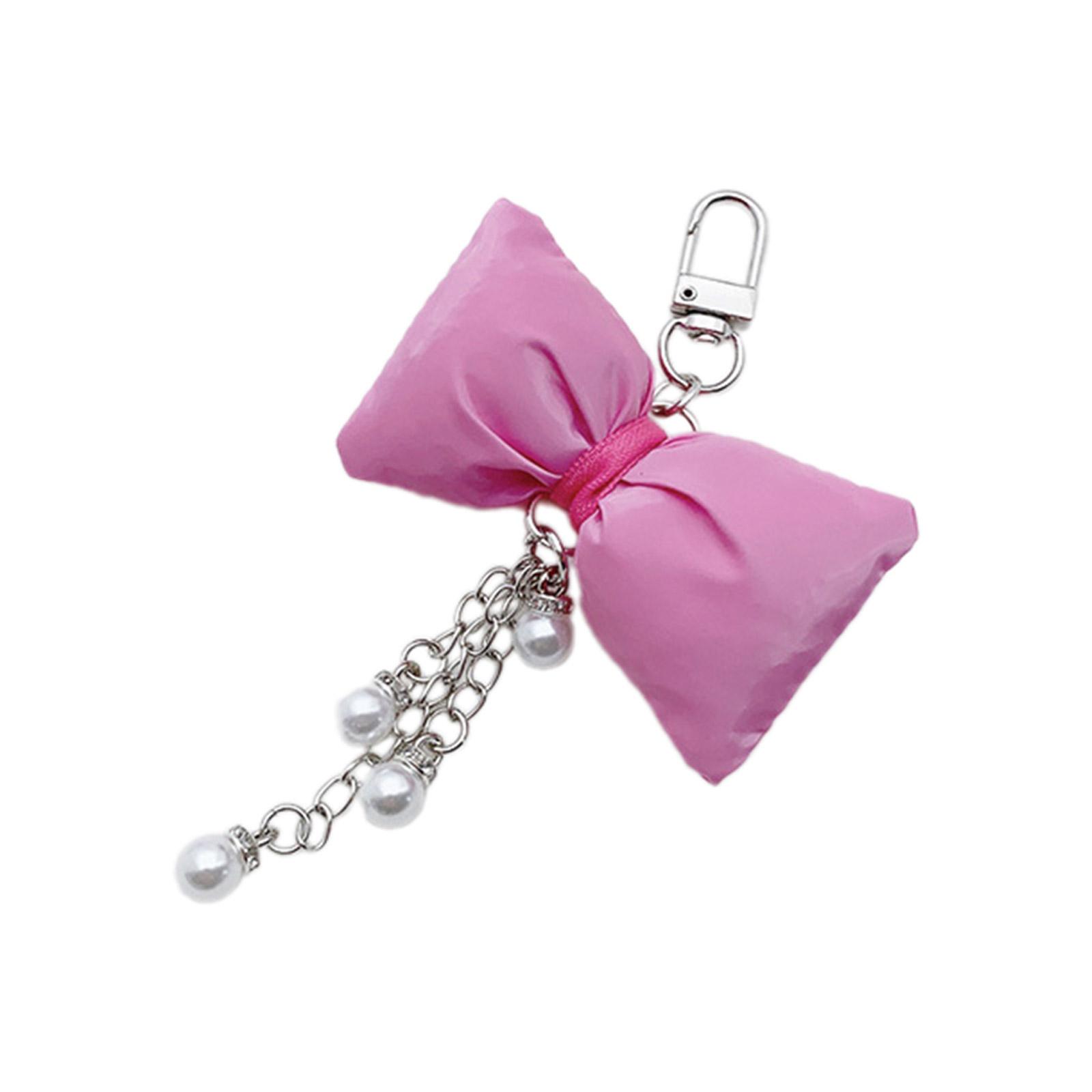 

Брелок с жемчужной цепочкой и бантом, милые украшения, брелок, украшение для рюкзака, сумки, подвеска, подарок для девочек и женщин