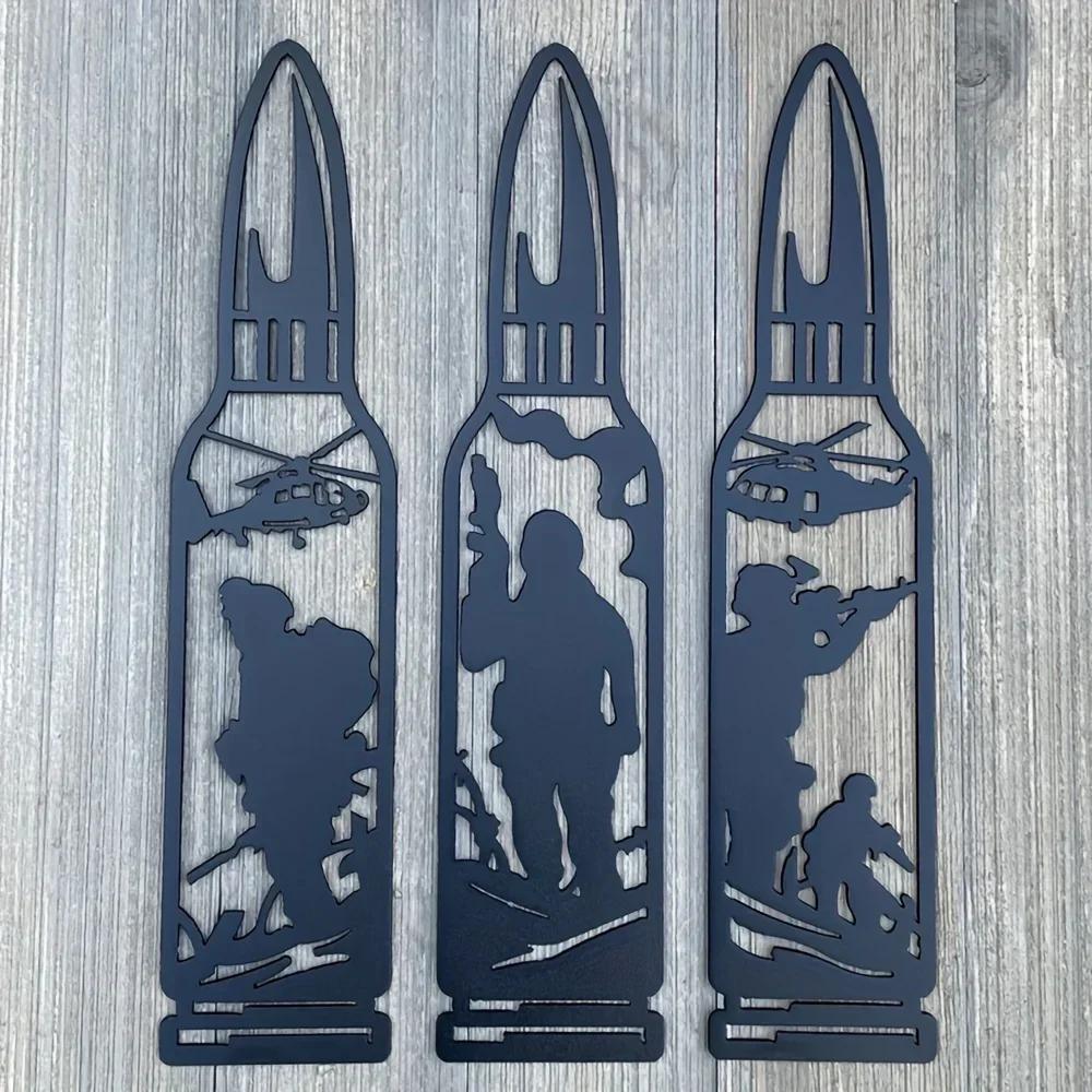 Настенный декор из трех металлических пуль солдата — фото 4