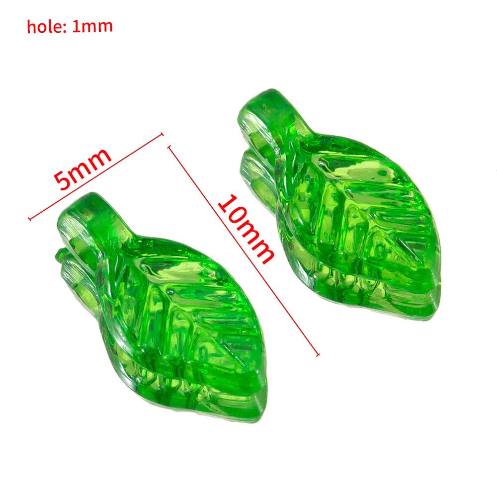 

50pcs Acrylic Tree Leaf Hand Beaded DIY Handmade Necklace Bracelet Earrings Loose Bead Separated Bead Jewelry Accessory