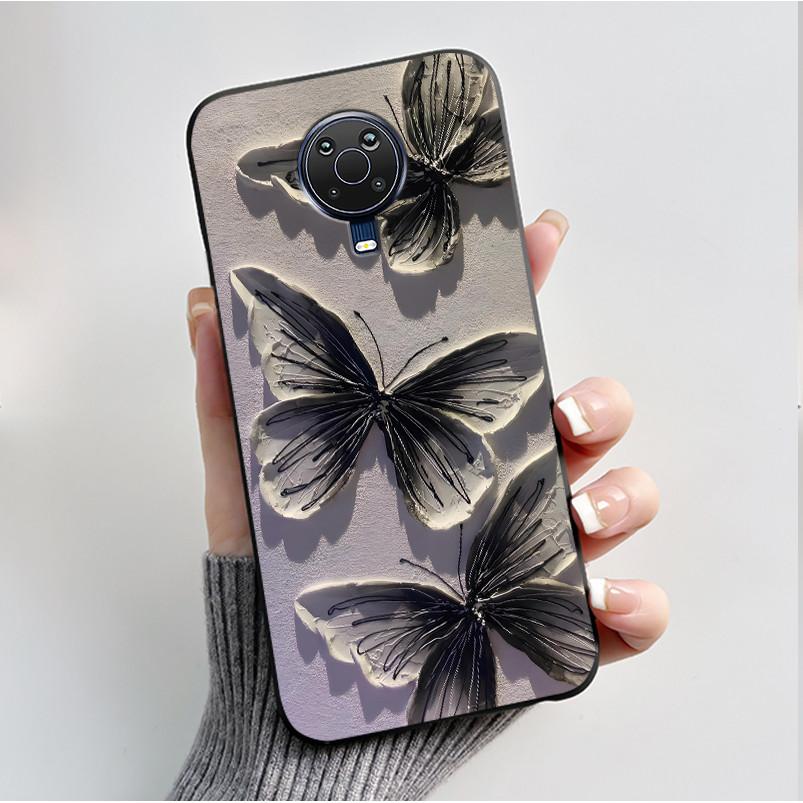 Printed Phone Case For Nokia G10 / Nokia G20 / Nokia 6.3 Fundas Soft Silicone Black Shell Cover Cute Flower Cartoon Casing Coque