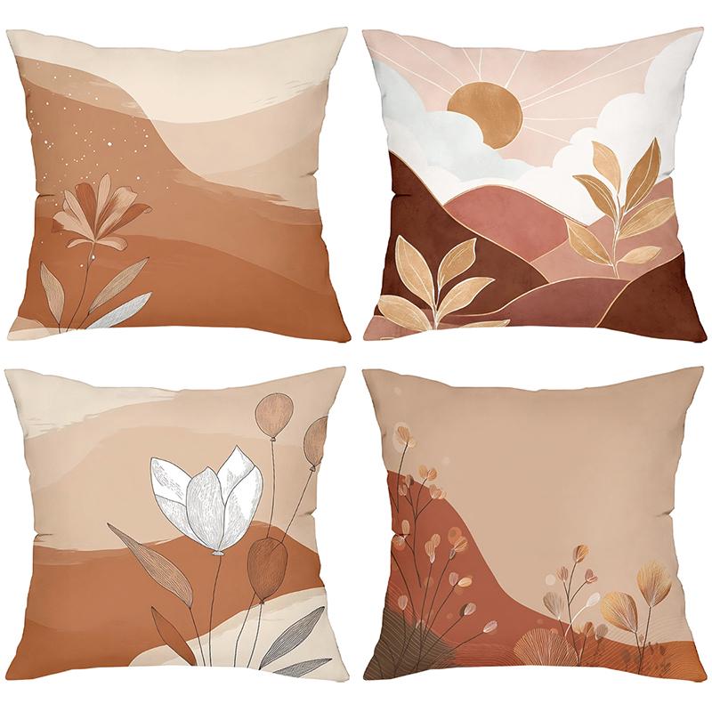 Exquisite Fashion Items Unisex Abstract Desert Landscape Pattern Decorative Pillow Case 2D Printed Sofa Cushion Cover Modern Home Decor