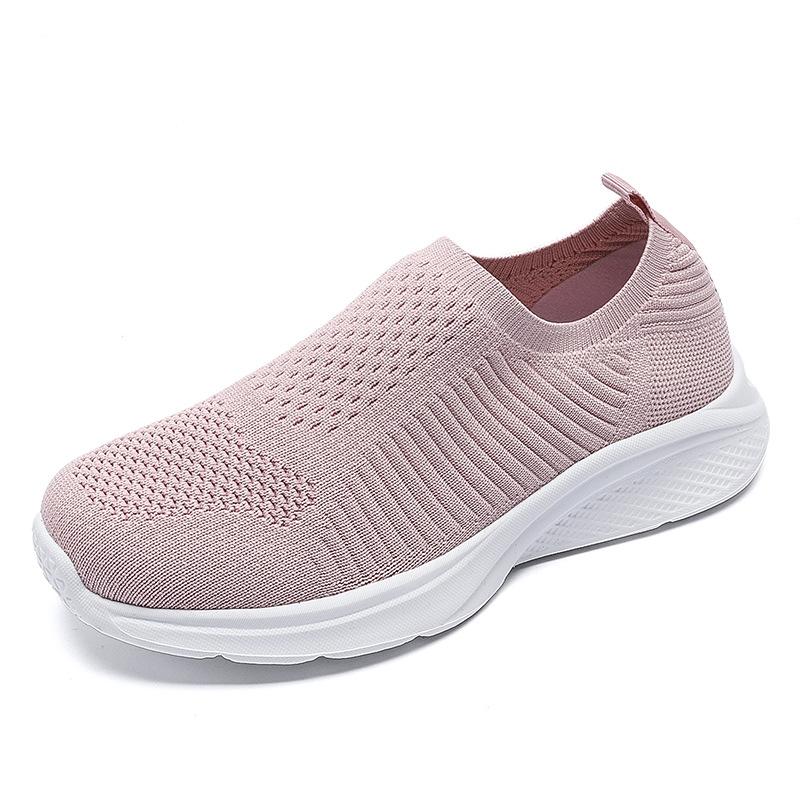 Women's Shoes Spring and Summer Thin New Lazy Shoes Soft Sole Fly-woven Breathable Mesh Casual Running Shoes
