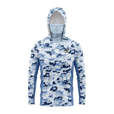 Mens UPF 50 Hooded Fishing Shirt Sun Protection Long Sleeve Outdoor Sport Top Fall Winter