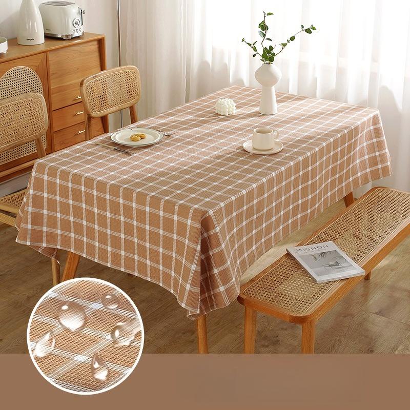 Checkered Table Cloth for Household Waterproof and Oil Resistant Dining Table Cloth Rectangular Durable and Easy To Maintain