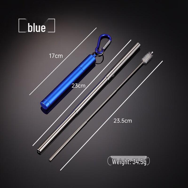 Qianxing 304 Stainless Steel Portable Retractable Straw Set
