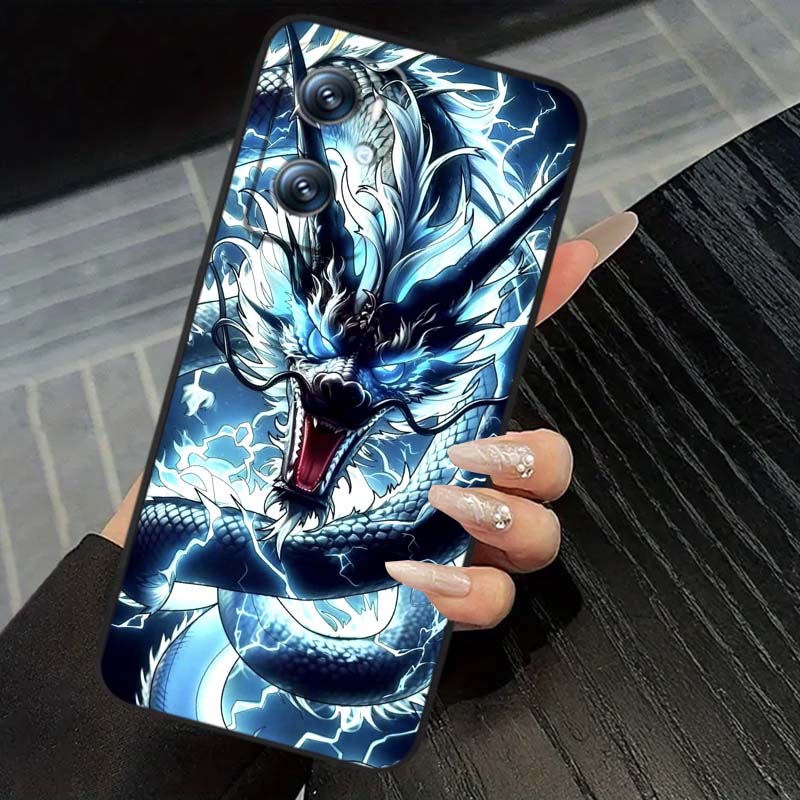 Anime-Drachen-Design für OPPO Reno 5 6 7 A96 A40 A58 Realme GT A74 A78 Neo2 A74 A78 Find X5 X3 X7 X8 Schwarze Handyhülle
