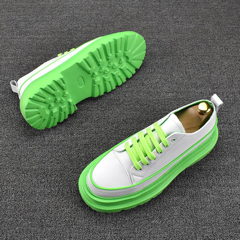 italian  designer platform shoes for men luxury fashion lace-up black white shoe party banquet genuine leather sneakers man