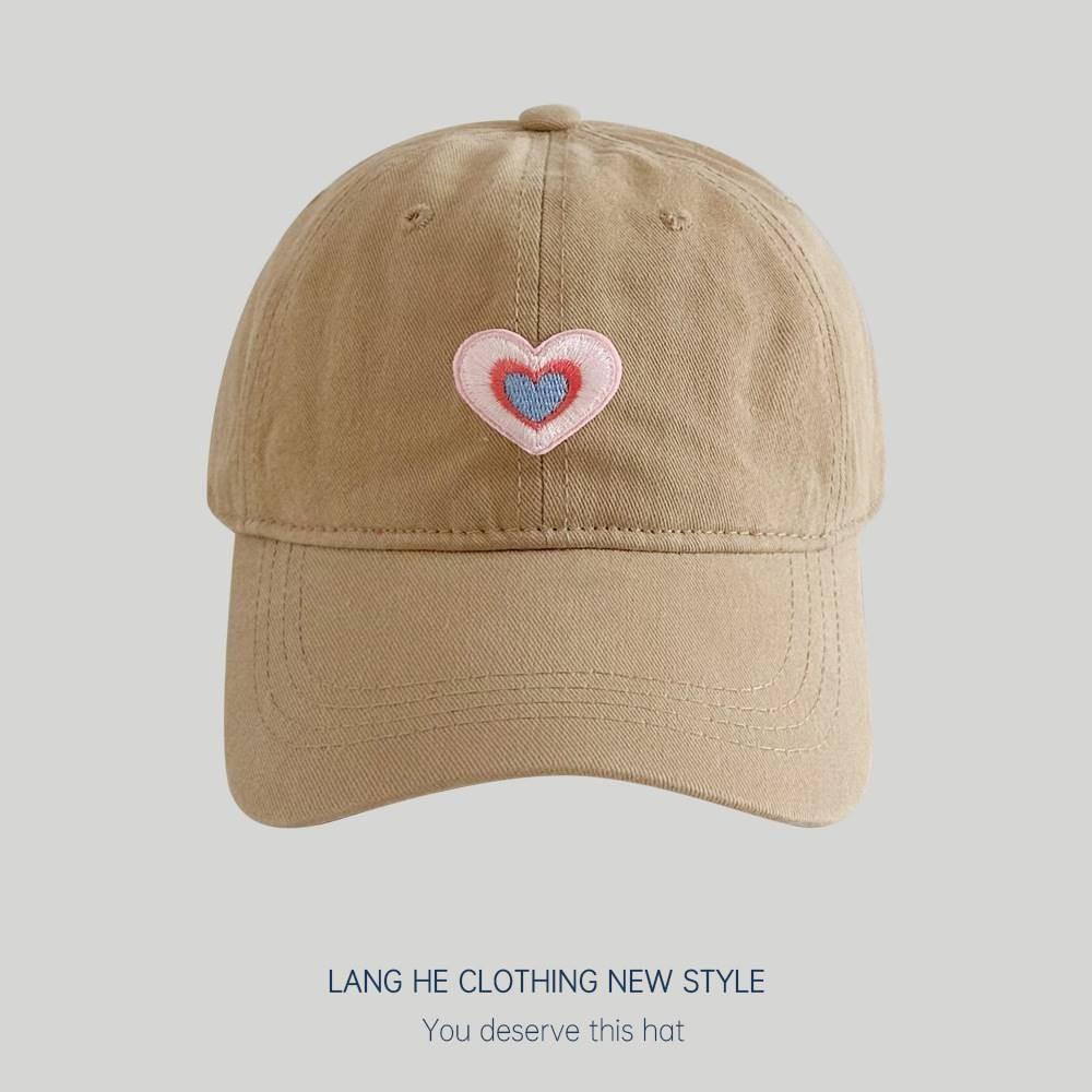 Premium Cotton Quality Heart Embroidery Baseball Cap For Spring Fashion Summer