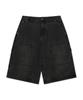 BROWNBREATH Double Knee Denim Shorts - Black