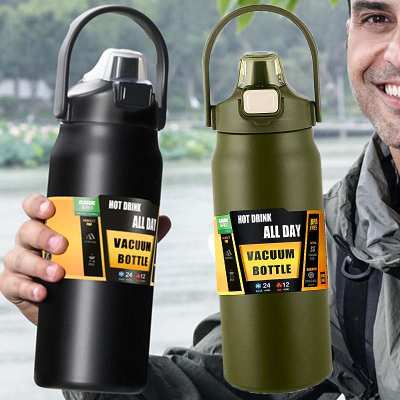 1.5L Nerezová Termo Láhev Velkoobjemová Termo Voda Přenosný Vakuový Hrnek Termoska 1500ml Izolovaný Pohár Tumbler