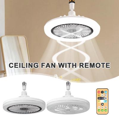 Ventilator de Tavan 30W E27 cu Lumină și Telecomandă, Lustră Ventilator LED Dimmabilă pentru Sufragerie Dormitor Bucătărie, Iluminat Birou Acasă