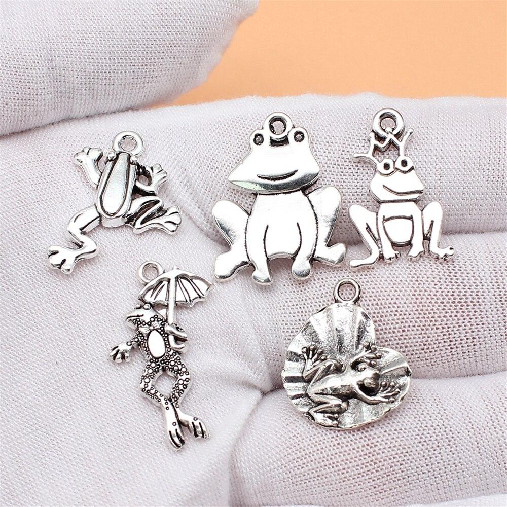 5ks/set Žabí přívěsky Příslušenství pro nálezy šperků