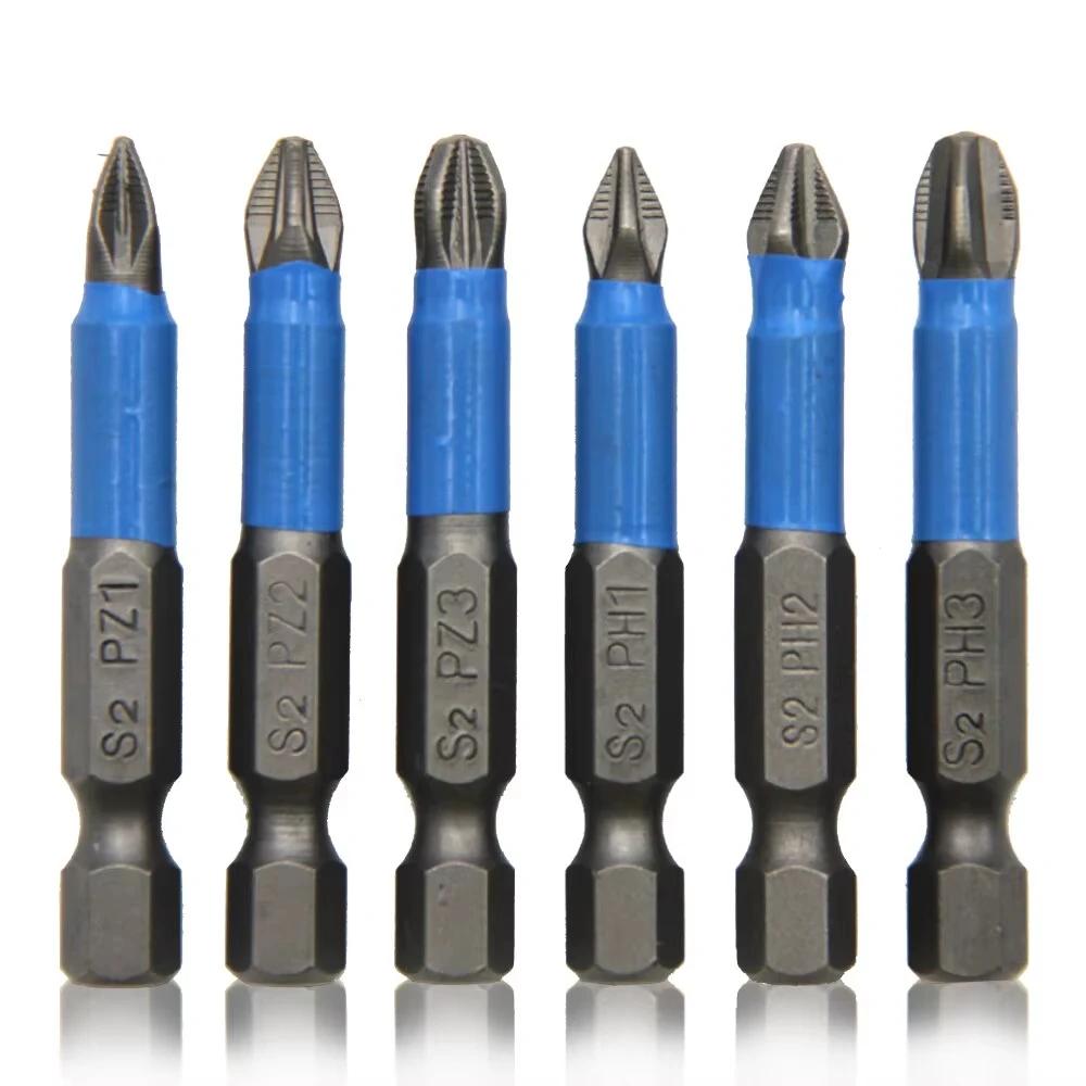Tool Set 6Pcs Hexagonal Handle Anti Skid Electric Screwdriver Woodworking Cross Screwdriver PH1 PH2 PH3 PZ1 PZ2 PZ3