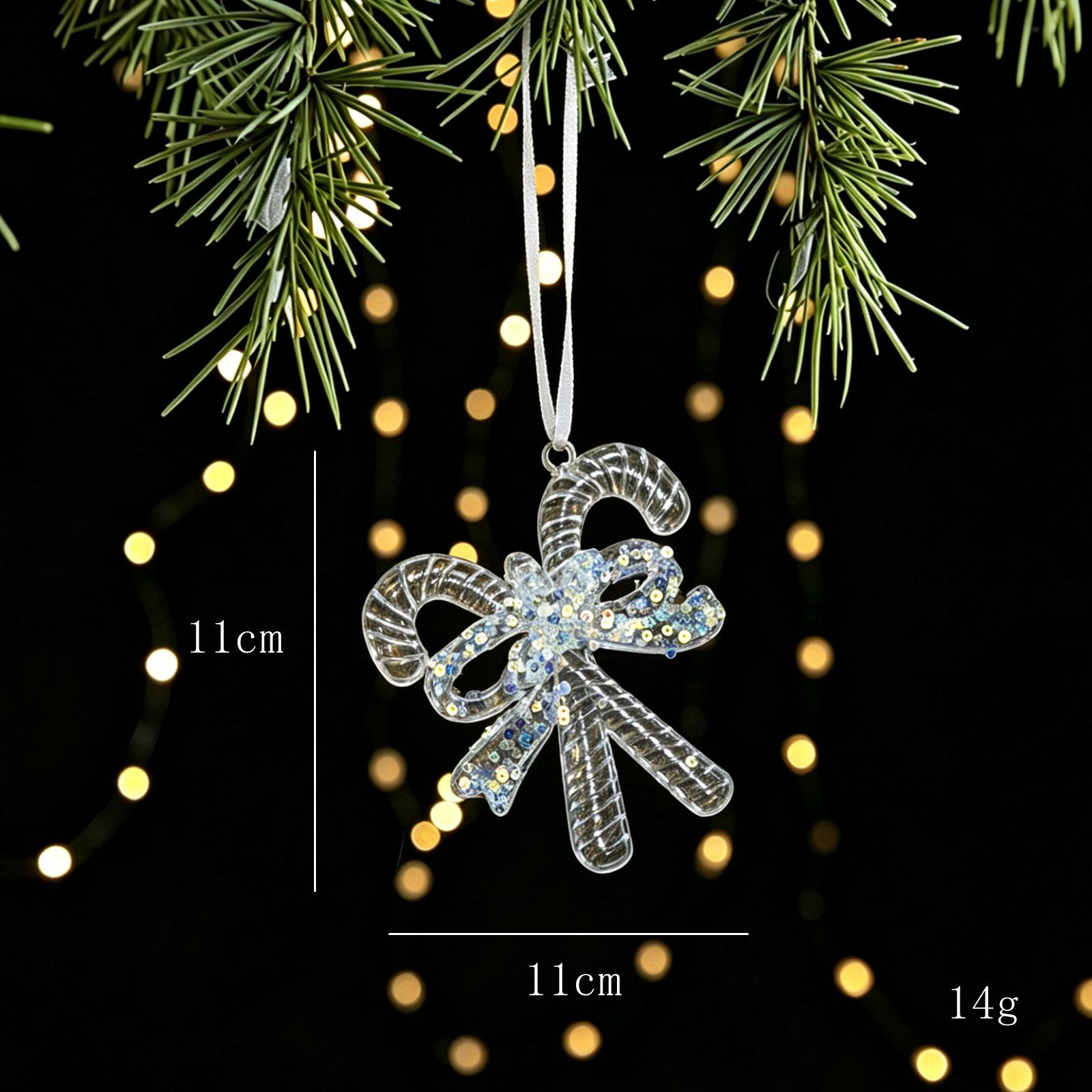 Silver Sequin Snowflake & Butterfly Acrylic Christmas Tree Ornaments