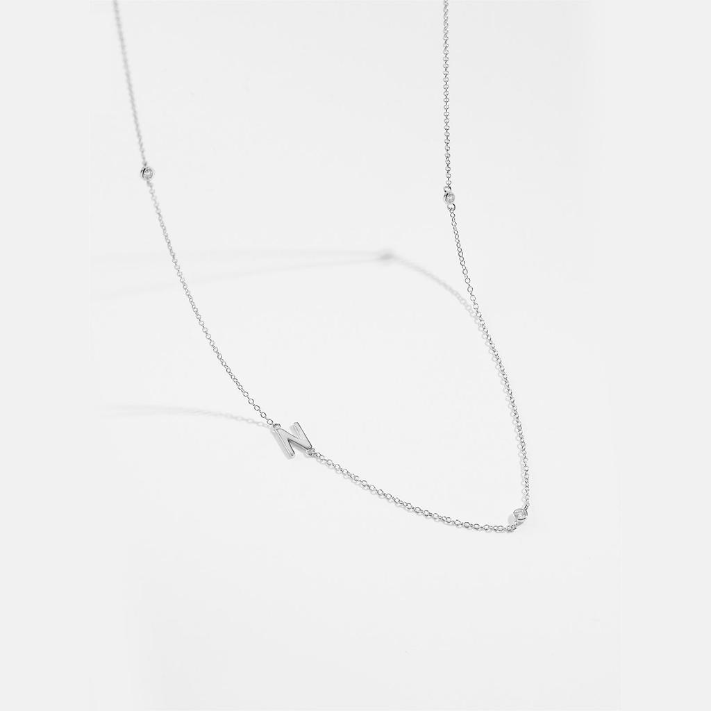 S925 Sterling Silver Initial Necklace for Women - Elegant Polished Clavicle Chain, Fashionable Jewelry, In Stock