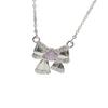 Clear Sky Pink Zircon Bow Necklace, S925 Sterling Silver, Micro-set Fine Chain, Everyday Wear.