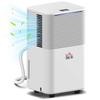 Dehumidifier 10L/day Silent with 3 Modes LED Display 24H Timer Child Lock and Continuous Drainage White