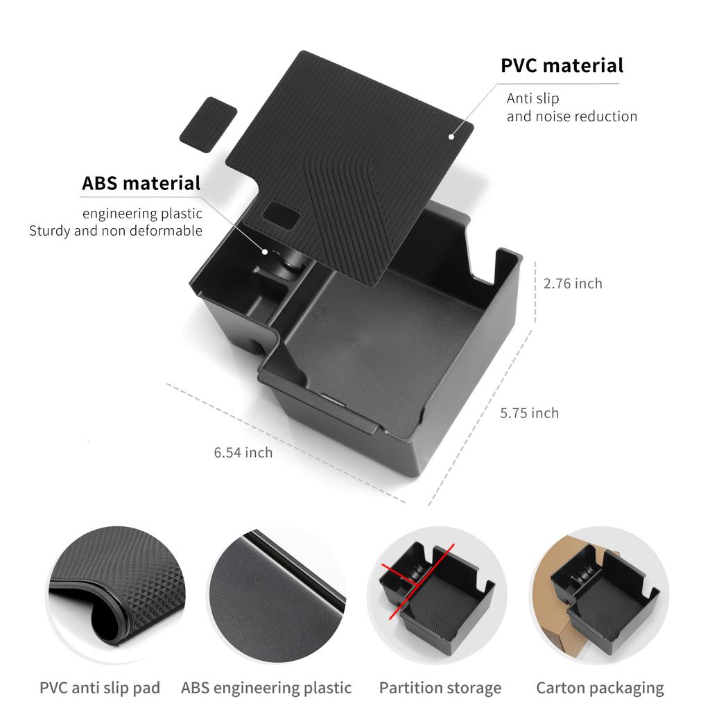 for Kia EV9 2025 2024 Center Console Armrest Storage Box Car Tray Organizers Accessories Tidying Black