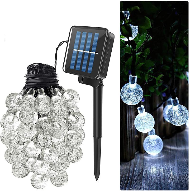 Outdoor Globe Christmas Garden Light 23FT 50LED 8 Modes Waterproof Crystal Balls Starry Light Solar String Light