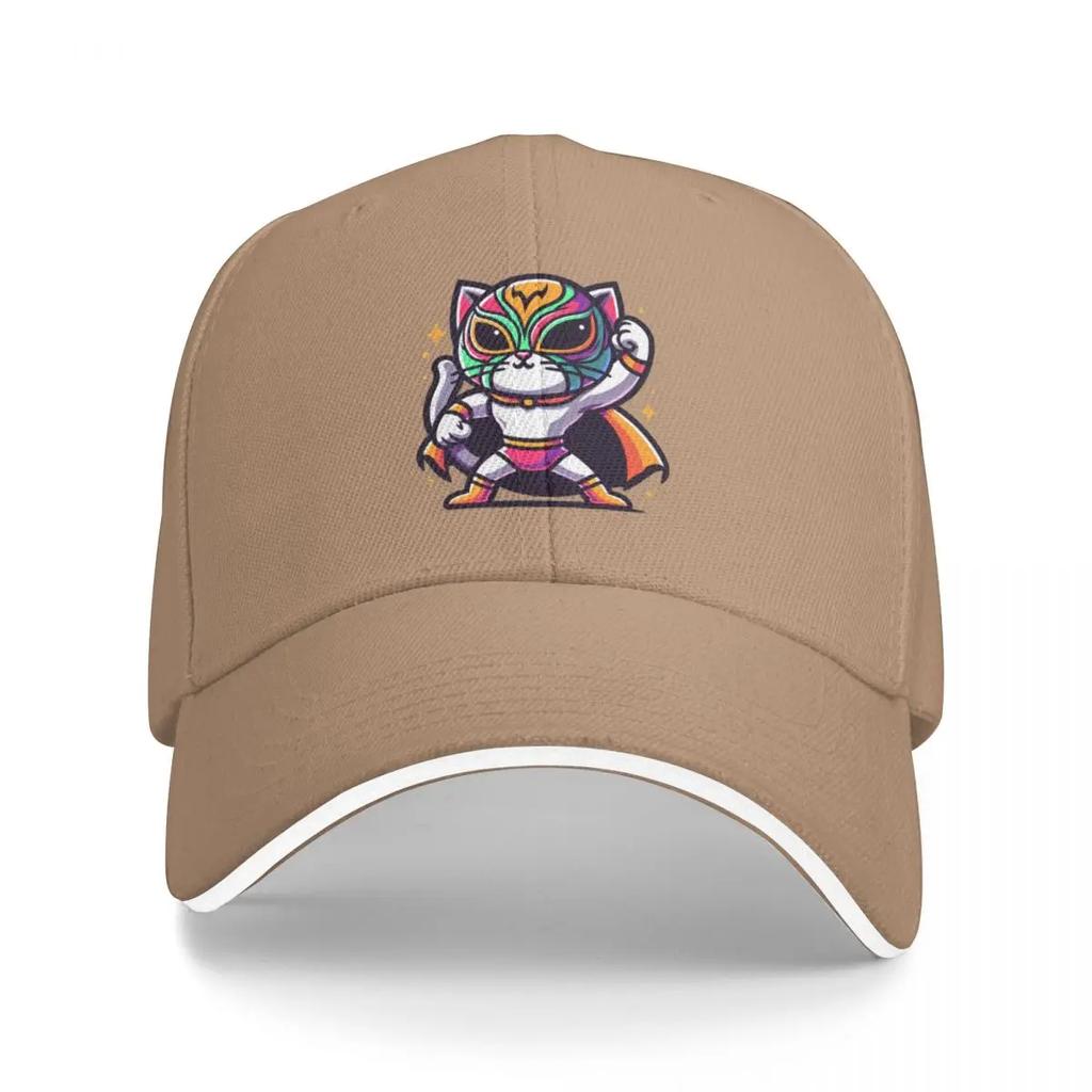 Mighty Meow The Luchador Cat Baseball Cap Golf Hat Man Luxury Brand Beach Bag Hood Trucker s For Men Womens