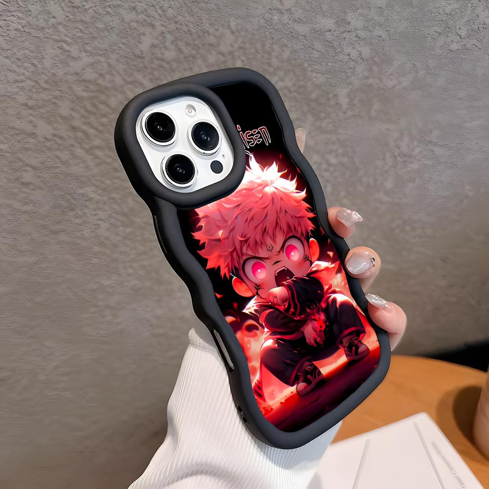 Jujutsu Kaisen Sukuna Mobiele Telefoonhoesje voor iPhone 17 16 15 14 13 12 11 Air Pro Max Plus Golvende Rand TPU Kleurrijke Cover Mobiele Telefoons