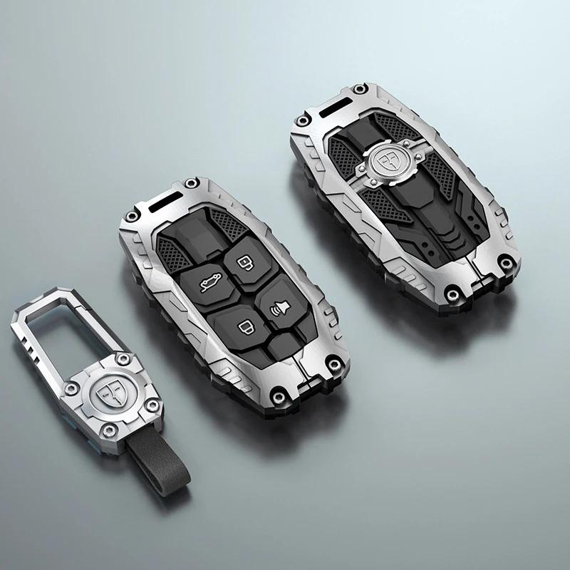 Styling Mouldings Durable Zinc Alloy Key Case Cover for 2024 Jetour Shanhai L7 MAX/Pro/Ultra 1.5T Hybrid 7-Seater – Premium Car