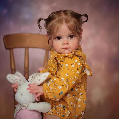 Cute 60cm Reborn Babies Dolls Maggi Soft Cloth Body Simulation Toddler Doll with 3D Painted Skin Lifelike Baby Doll Toys for Kids Bedtime Playmate Toy