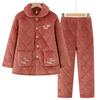 FENGXIAO Women's Winter Plush Thick Pajama & Home Wear Set