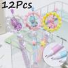 12Pcs Beaded Unicorn Gel Pen Kawaii Straight Liquid Roller Neutral Pen for Students with Quick-drying Gel Pen Writing Supplies Holiday Gift Novelty St
