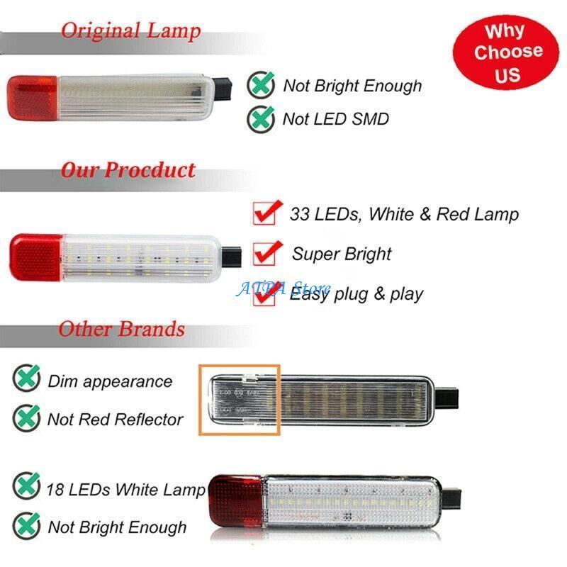 

U13C LED Courtesy Door Projector Light for Silverado Suburban 1995-2007 Car Door Lights Led Footwell Step Lamp 2x
