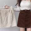 Women's Corduroy High-Waist A-line Skirt, Petite, Coffee, Plus Size, Hip-Hugging, Autumn/Winter 2026.