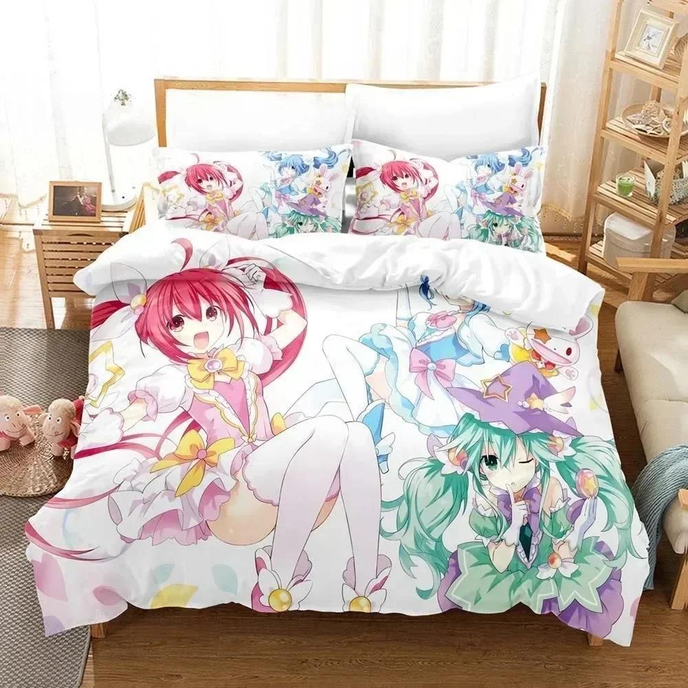 3D  Kawaii Girls Date A Live IV Bedding Set Single Twin Full Queen King Size Bed Set Adult Kid Bedroom Duvetcover Sets